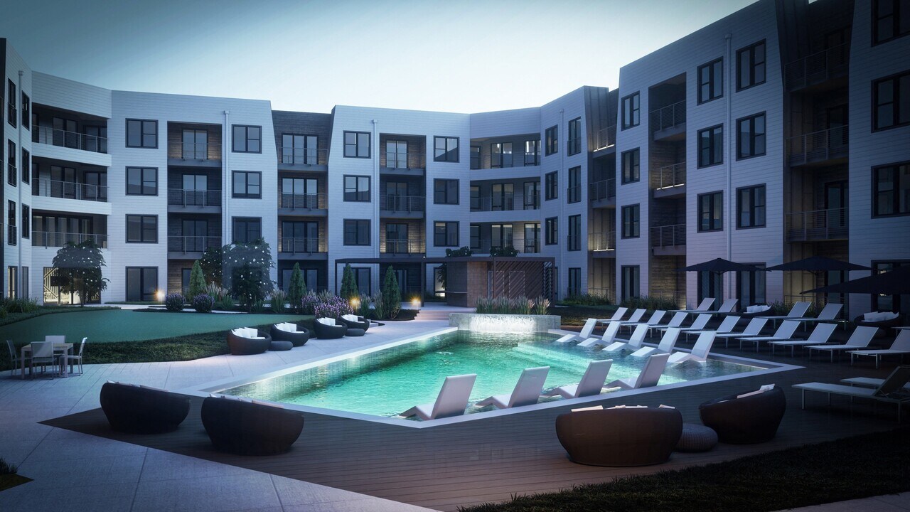 The Flats & Terraces at Wildhorse Village in Chesterfield, MO - Foto de edificio