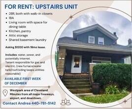 3334 W 129th St, Unit Upstairs of duplex in Cleveland, OH - Building Photo - Building Photo