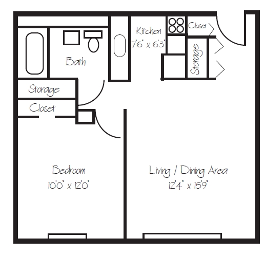 Elizabeth Square Apartments in Waverly, NY - Foto de edificio - Floor Plan