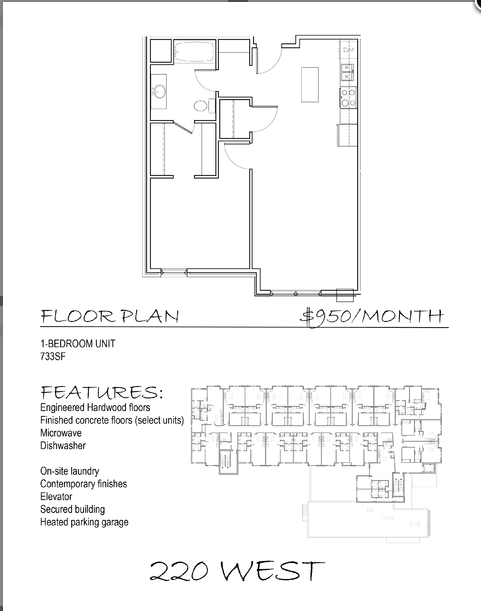 220 West in Fargo, ND - Foto de edificio - Floor Plan