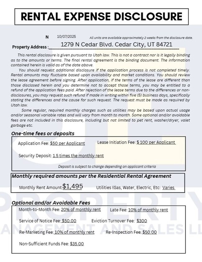 1279 N Cedar Blvd in Cedar City, UT - Building Photo - Building Photo