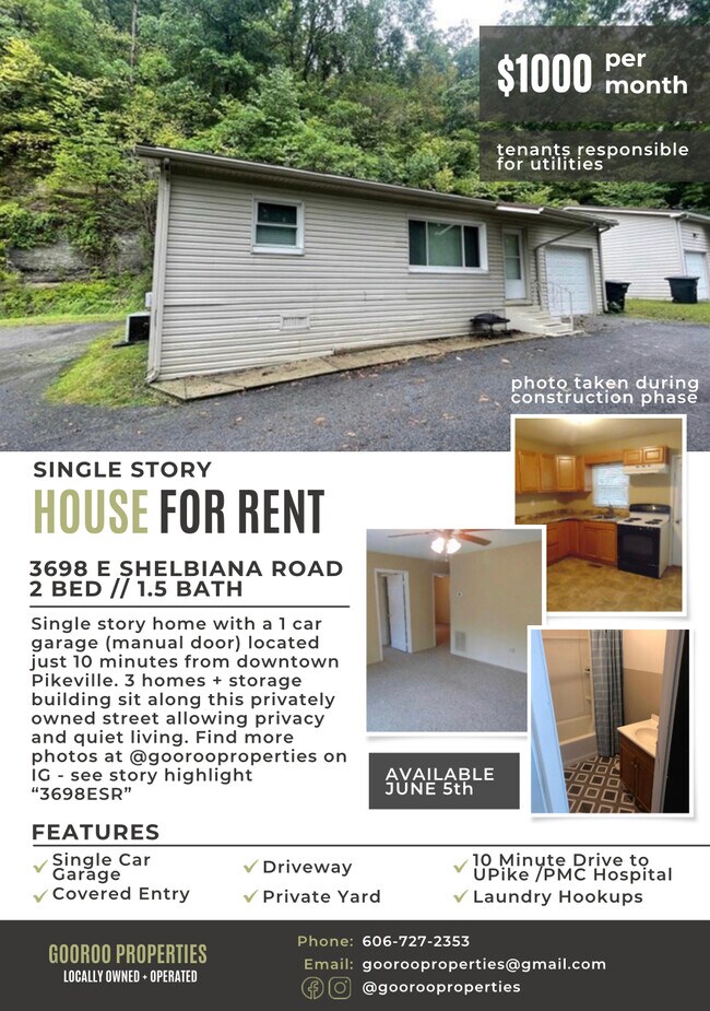 3698 E Shelbiana Rd Rentals in Pikeville, KY