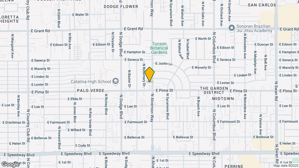 1735 N Alvernon Way Mapa y Detalles de la Ubicación