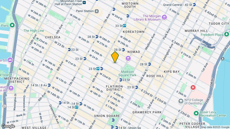 22 W 25th St Mapa y Detalles de la Ubicación