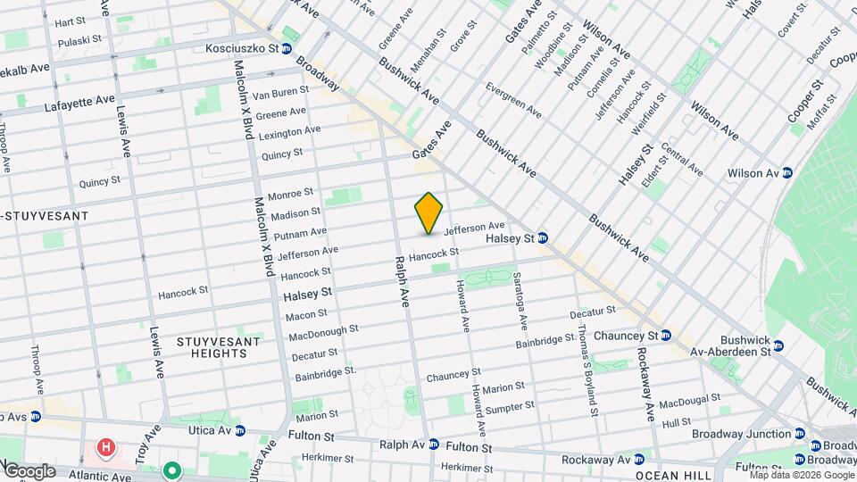 Modern 4 Bed 2 Bath Duplex with Yard in Stuyvesant Heights, Unit 1L Map and Location Details