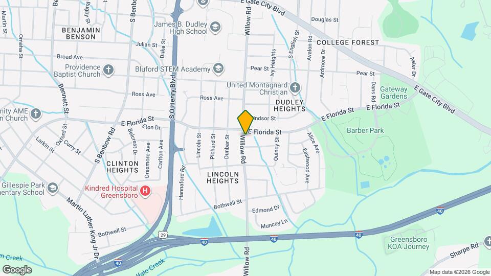 1605 Willow Rd Map and Location Details