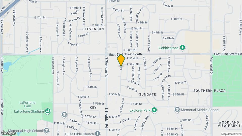 5218 S 67th E Pl Map and Location Details