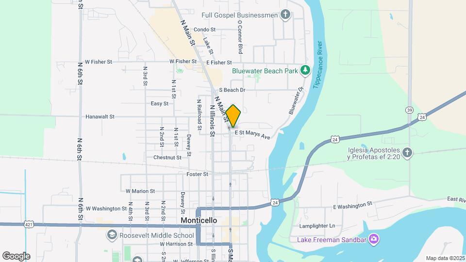 605 N Main St, Unit A Apt Map and Location Details