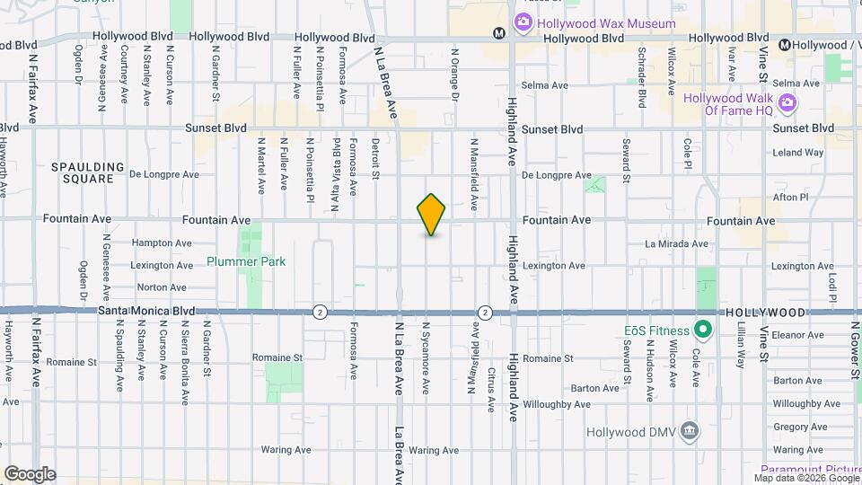 1232 1/2 N Sycamore Ave Map and Location Details