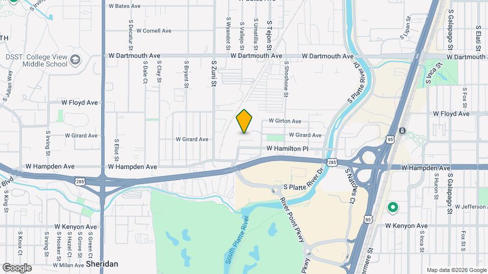 3360 S Canosa Ct, Unit Unit 3 Map and Location Details