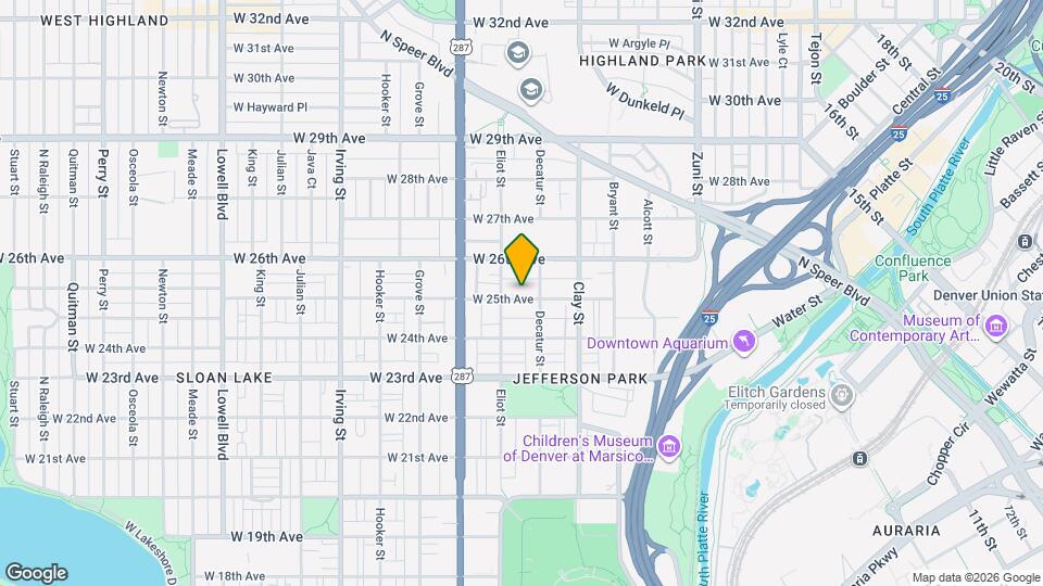 2821 W 25th Ave Map and Location Details