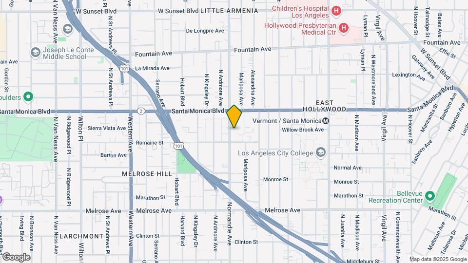 1032 N Normandie Ave Mapa y Detalles de la Ubicación
