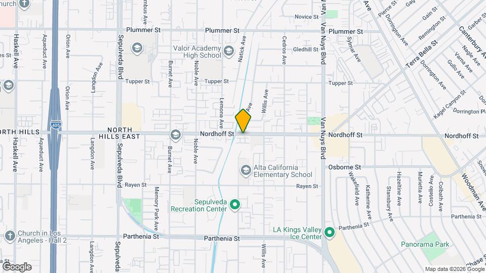 14852 Nordhoff St Map and Location Details