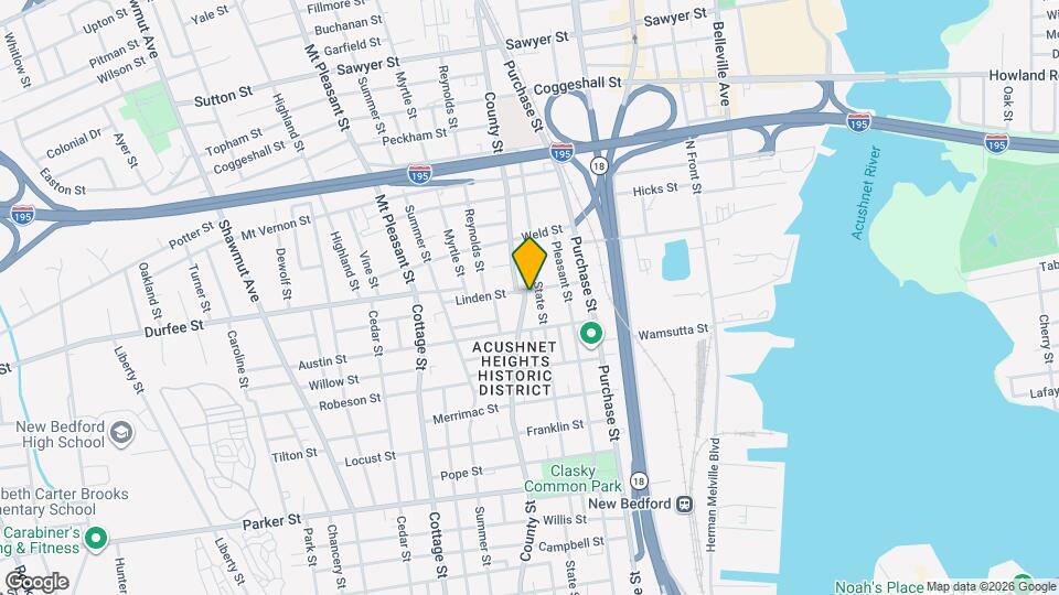 842 County St, Unit 1 Map and Location Details