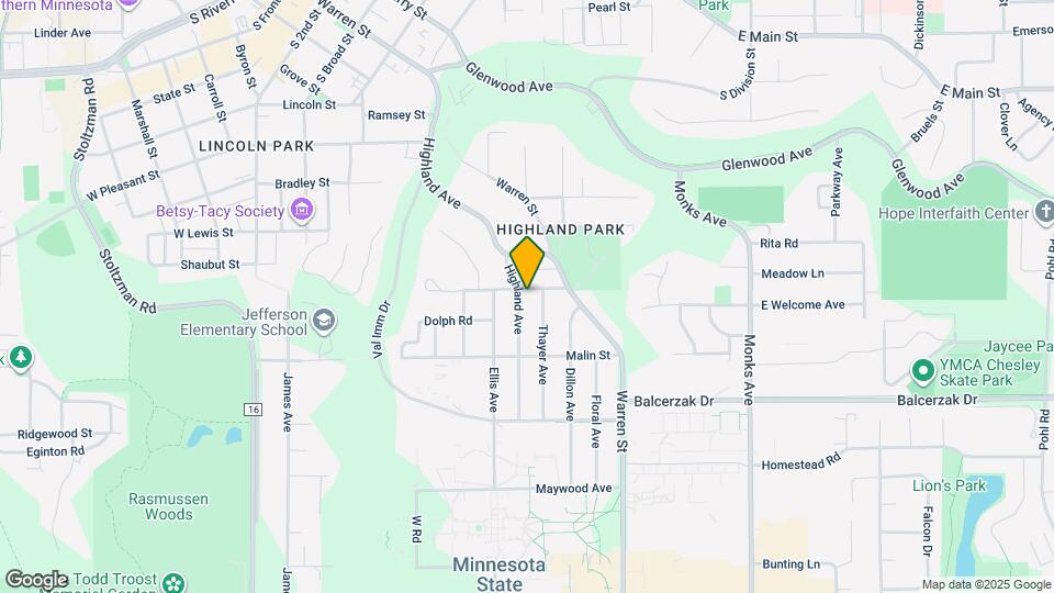 1103 Highland Ave Map and Location Details