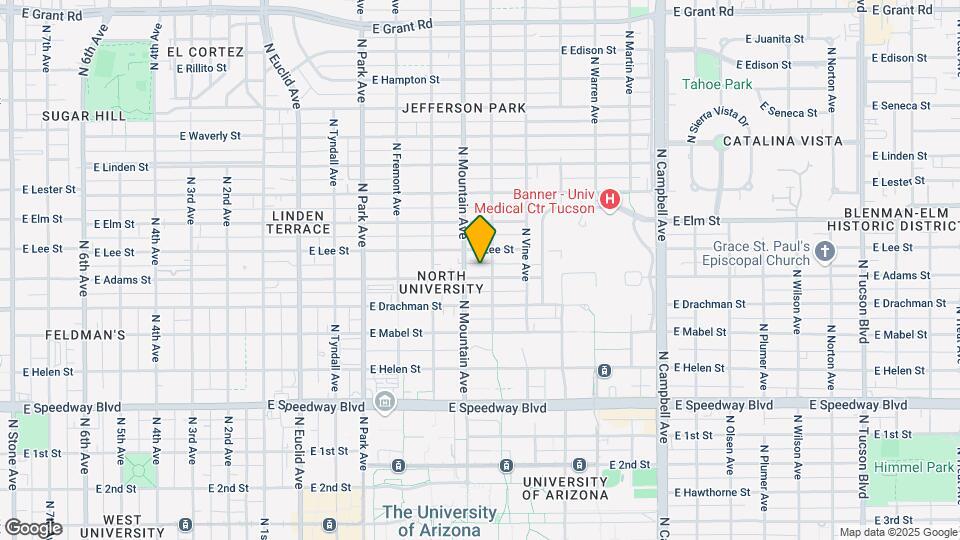 1321-1325 E Adams St Mapa y Detalles de la Ubicación