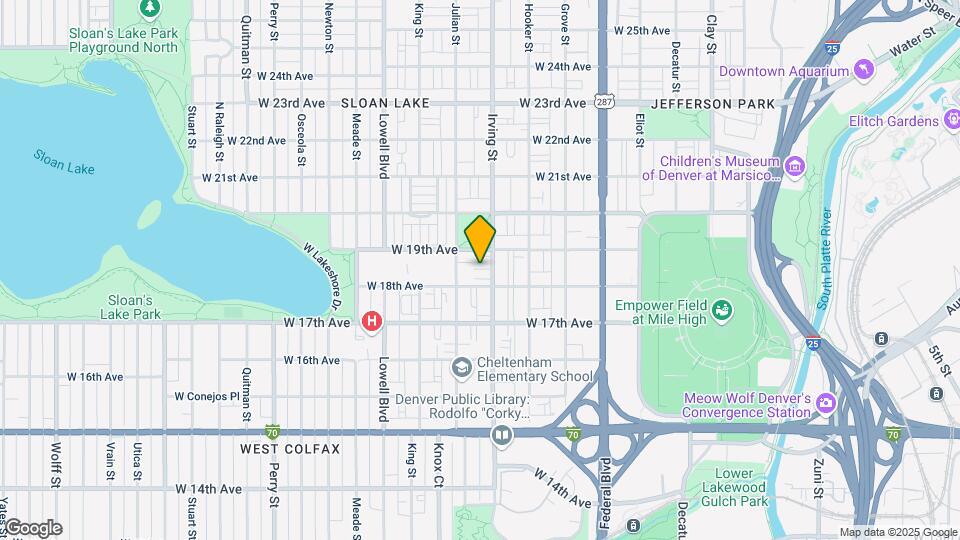 1821 Irving St Map and Location Details