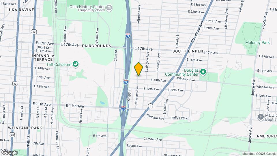 898 E 13th Ave Map and Location Details