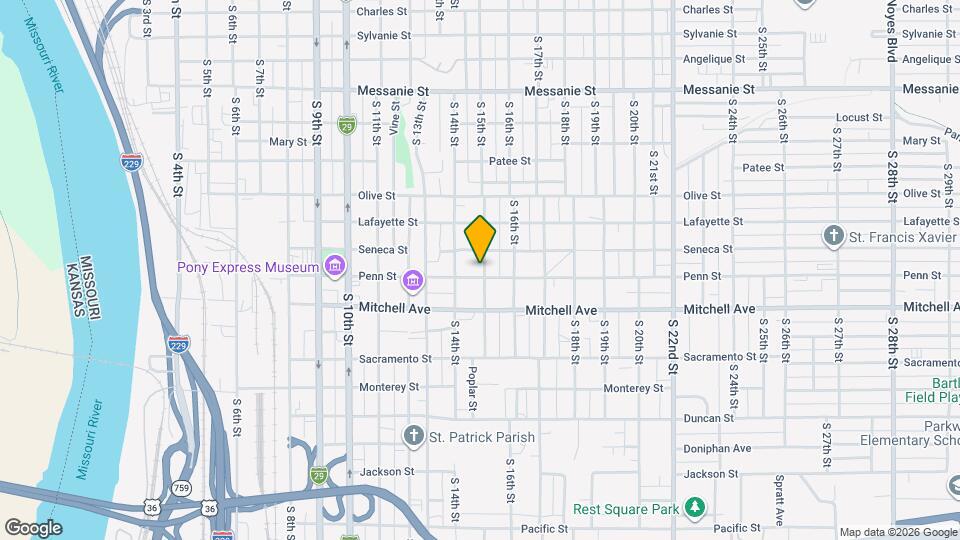 1421 Penn St, Unit Apt 3 Map and Location Details