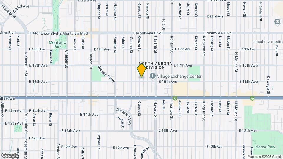 1600 Geneva St Map and Location Details