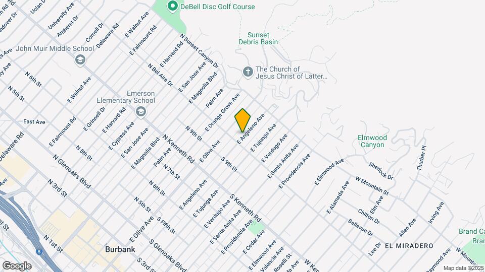 1013 E Angeleno Ave Map and Location Details