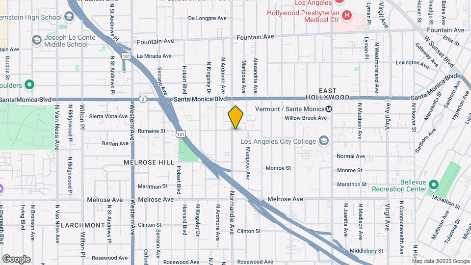 972 N Normandie Ave Map and Location Details
