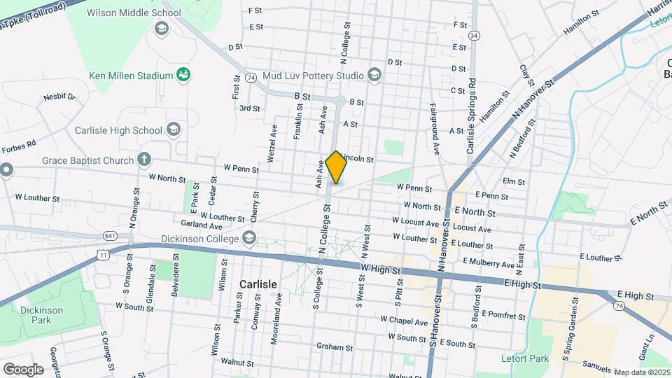 213 N College St Map and Location Details