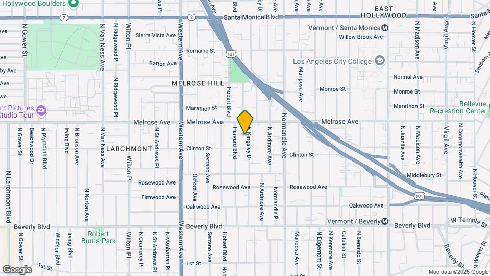 619 North Kingsley Drive Map and Location Details