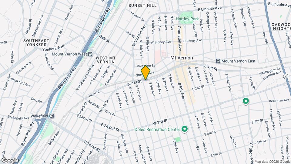 126 W 1st St Map and Location Details