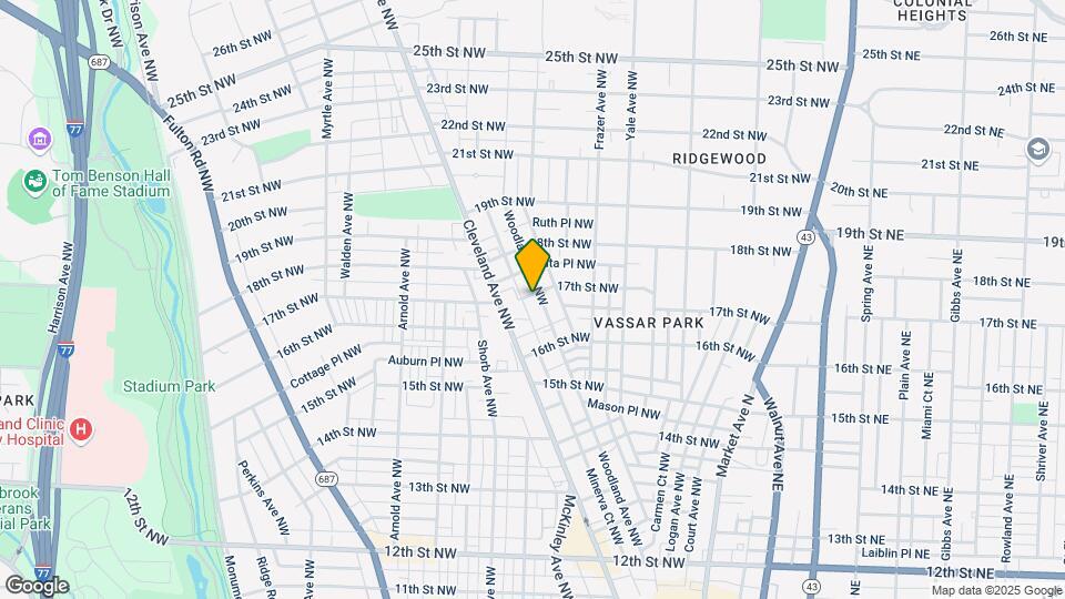 1653 Woodland Ave NW Map and Location Details