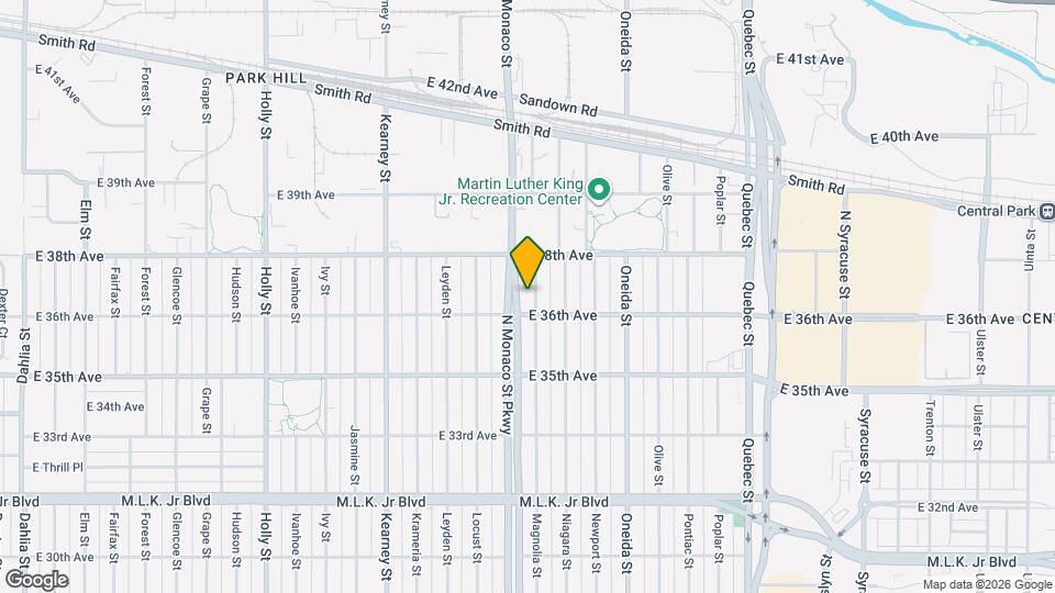 3614 N Monaco St Pkwy Map and Location Details