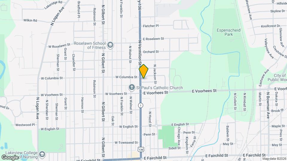1315 N Vermilion St Map and Location Details