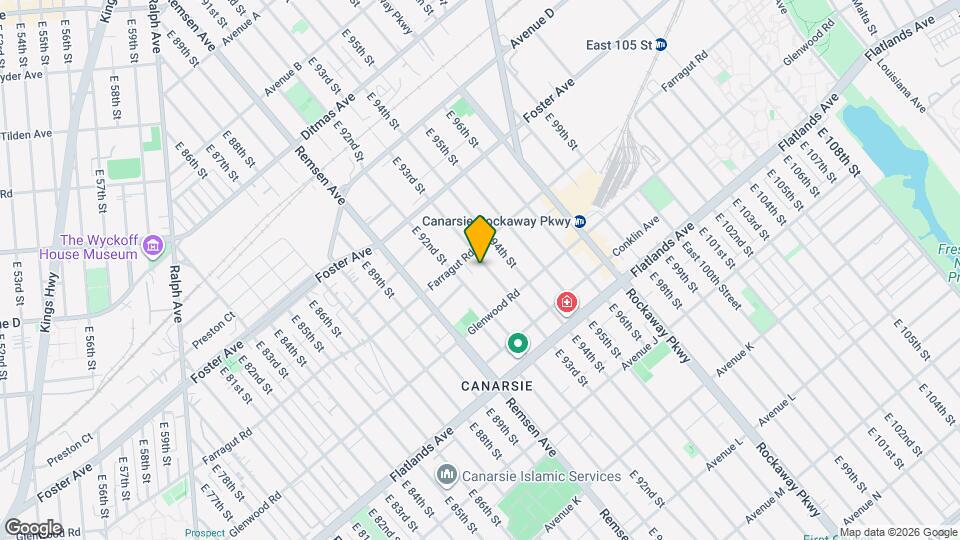 1042 E 93rd St, Unit 1042 2nd Fl Map and Location Details