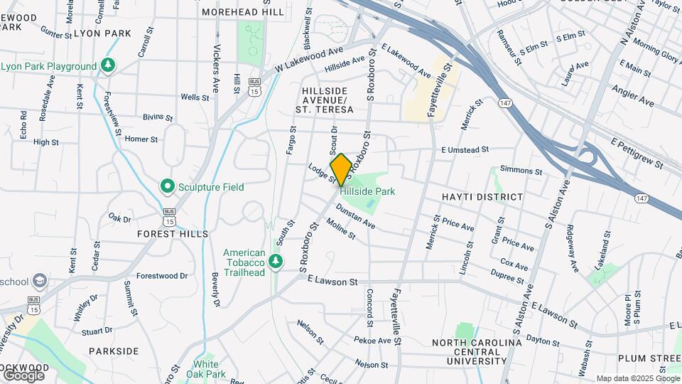 1303 S Roxboro St Map and Location Details