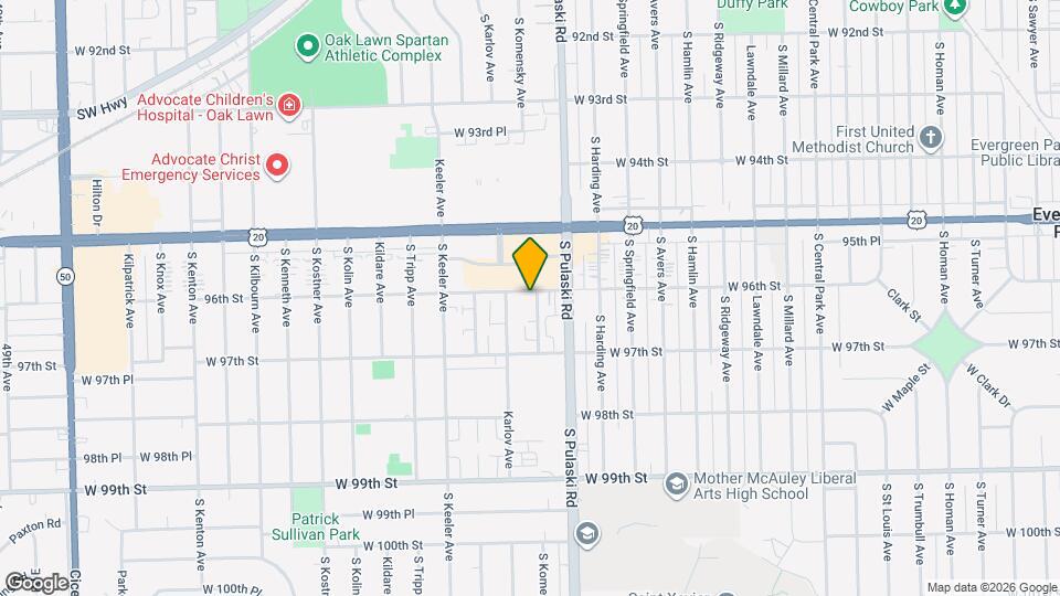 9600 S Komensky Ave Map and Location Details