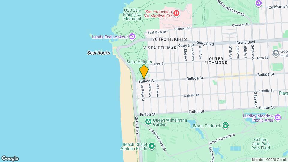 4748 Balboa St Map and Location Details