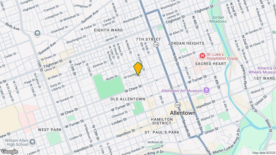 334 N Ninth St Map and Location Details