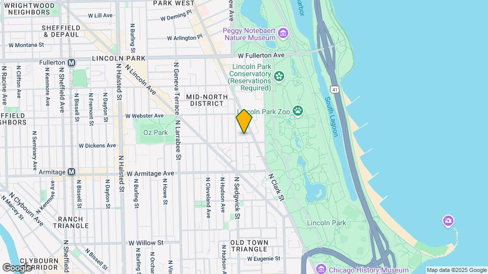 344 W Dickens Ave, Unit 1 Bed in Lincoln Park Map and Location Details
