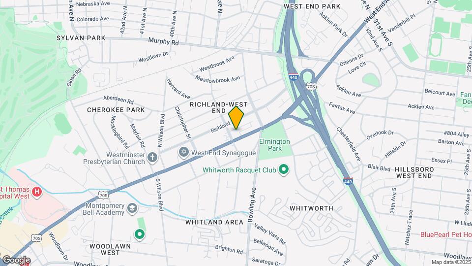 3626 West End Ave Map and Location Details