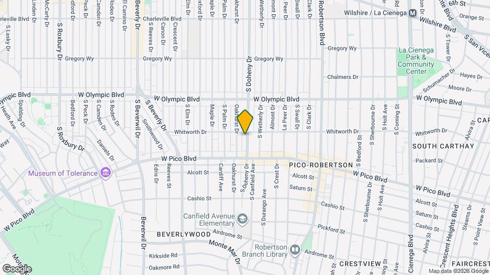 1113 S Doheny Dr Mapa y Detalles de la Ubicación