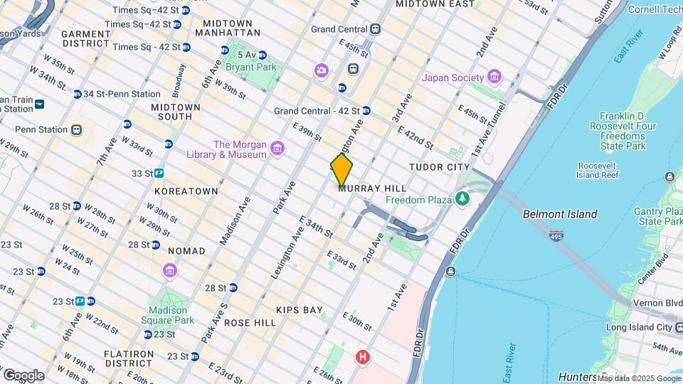 156 E 37th St Map and Location Details