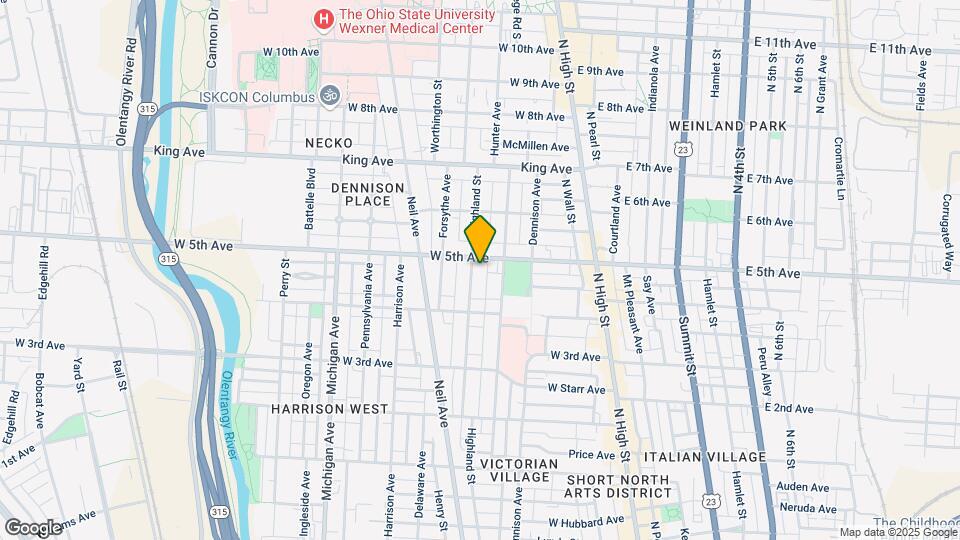 1234 Highland St Map and Location Details