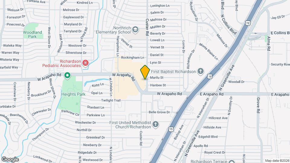 1025 Custer Rd Map and Location Details