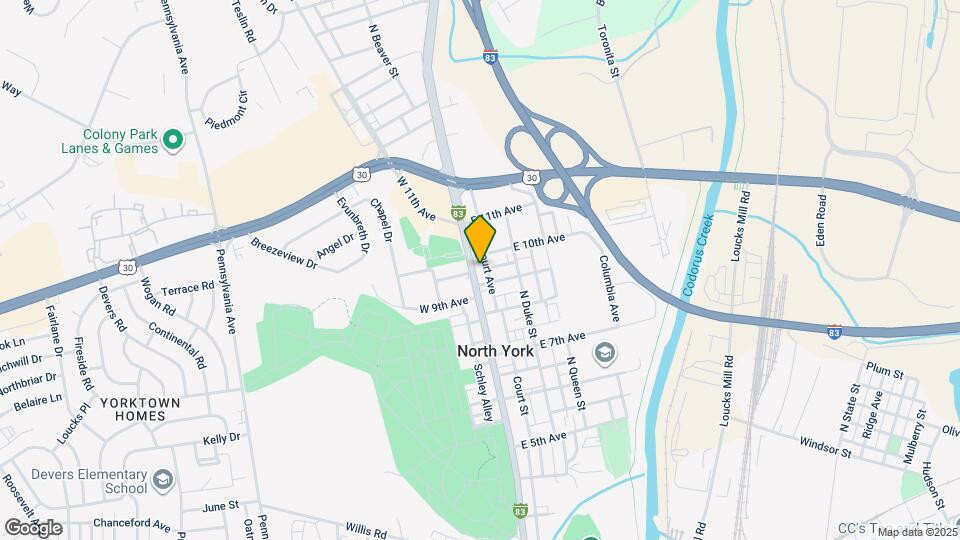 1315 N George St, Unit 1st floor Map and Location Details