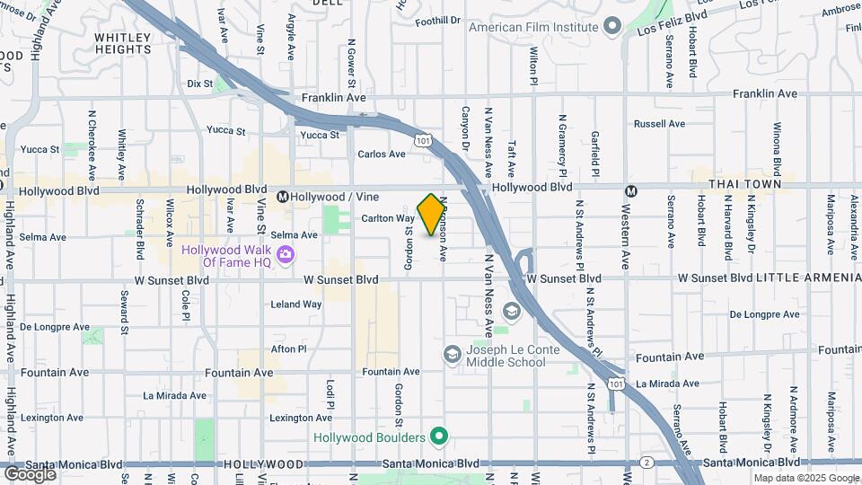 1545 N Bronson Ave Map and Location Details