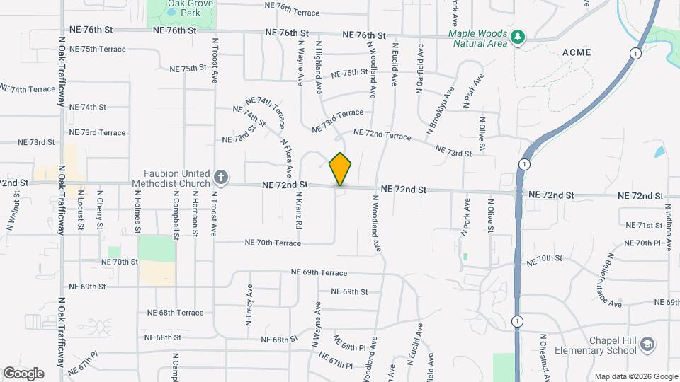 7113 N Highland Ave Map and Location Details