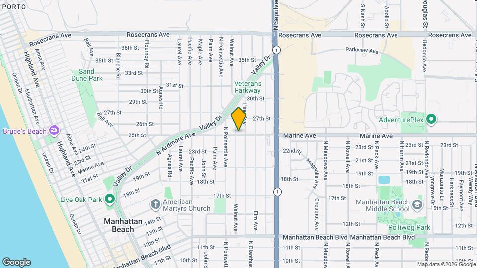 927 Marine Ave Map and Location Details