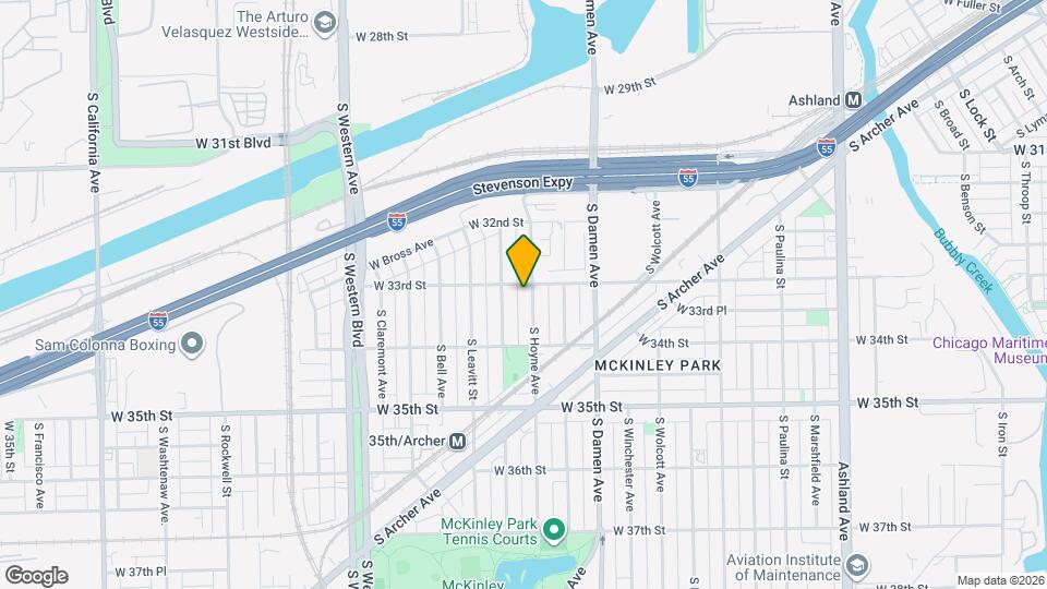 3308 S Hoyne Ave, Unit 1 Mapa y Detalles de la Ubicación