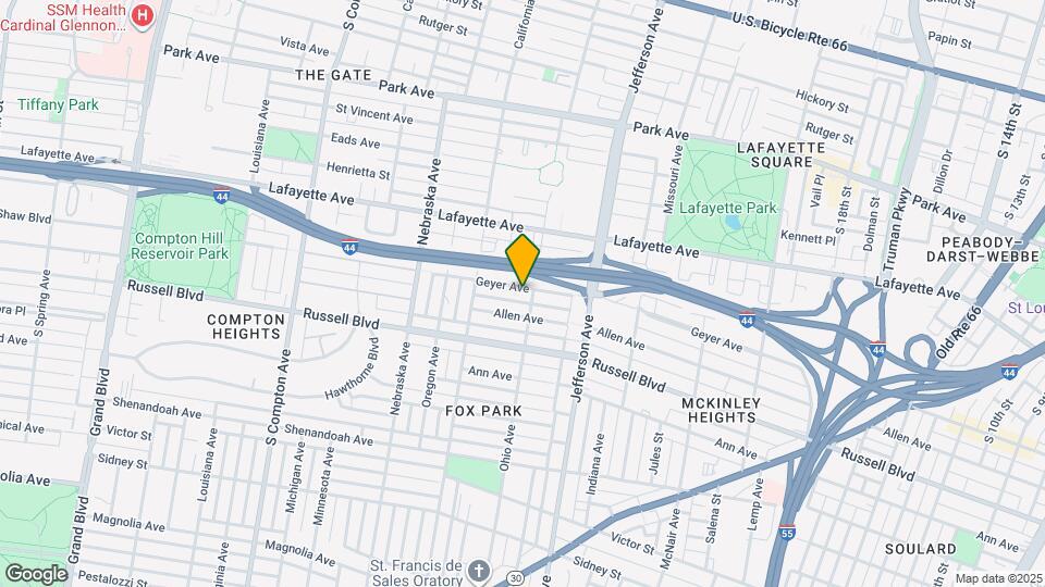 2710 Geyer Ave Map and Location Details