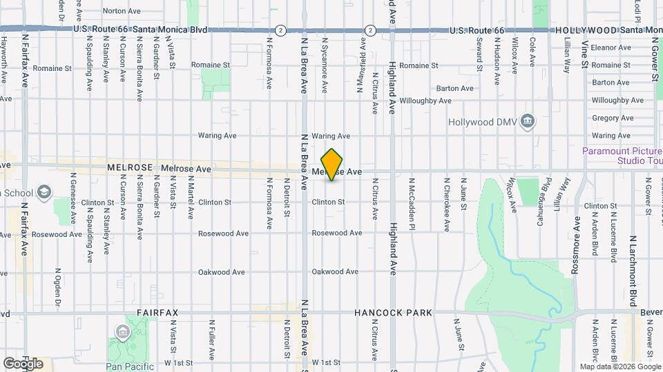 624 N Sycamore Ave Map and Location Details